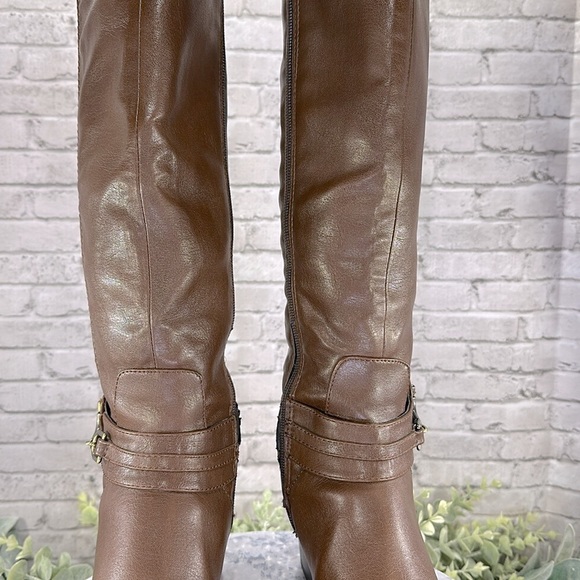 Merona Brown Knee High Horsebit Zip-up Fashion Riding Boots WMS 7M🤎GUC - Picture 5 of 16